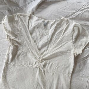 Brandy Melville Cream Short Sleeve Top